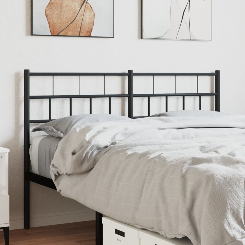 vidaXL Testiera in Metallo Nero 150 cm