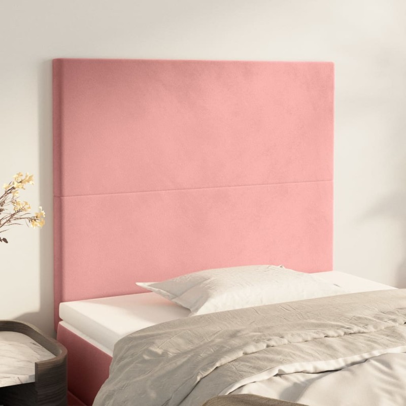 Testiera 2 pz Rosa 80x5x78/88 cm in Velluto Testiera 2 pz Rosa 80x5x78/88 cm in Velluto