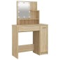 Set Tavolo da Toeletta con LED Rovere Sonoma Legno Multistrato Set Tavolo da Toeletta con LED Rovere Sonoma Legno Multistrato