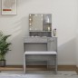 Set Tavolo da Toeletta con LED Grigio Sonoma Legno Multistrato Set Tavolo da Toeletta con LED Grigio Sonoma Legno Multistrato