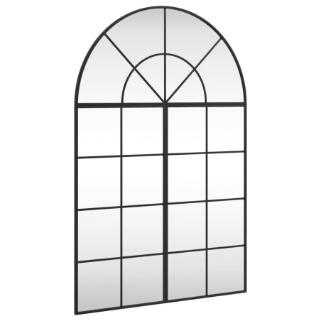 vidaXL Specchio da Parete Nero 80x120 cm Arco in Ferro