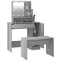Set Tavolo da Toeletta con LED Grigio Sonoma Legno Multistrato Set Tavolo da Toeletta con LED Grigio Sonoma Legno Multistrato