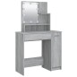 Set Tavolo da Toeletta con LED Grigio Sonoma Legno Multistrato Set Tavolo da Toeletta con LED Grigio Sonoma Legno Multistrato