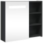 vidaXL Armadietto Bagno con Specchio e LED Nero 60x13x52 cm vidaXL Armadietto Bagno con Specchio e LED Nero 60x13x52 cm