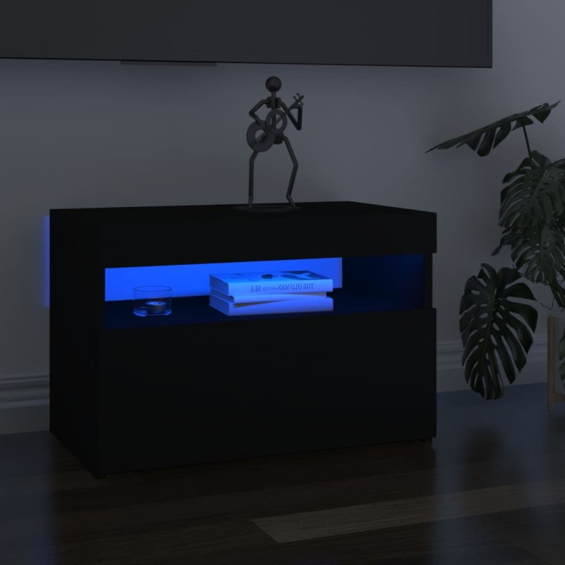 vidaXL Mobili Porta TV con Luci LED 2 pz Neri 60x35x40 cm vidaXL Mobili Porta TV con Luci LED 2 pz Neri 60x35x40 cm