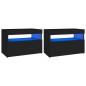 vidaXL Mobili Porta TV con Luci LED 2 pz Neri 60x35x40 cm vidaXL Mobili Porta TV con Luci LED 2 pz Neri 60x35x40 cm