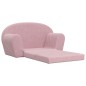 vidaXL Divano Letto per Bambini 2 Posti Rosa in Morbido Peluche vidaXL Divano Letto per Bambini 2 Posti Rosa in Morbido Peluche