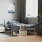 vidaXL Giroletto con Testiera e Pediera Metallo Bianco 90x200 cm vidaXL Giroletto con Testiera e Pediera Metallo Bianco 90x200 cm