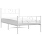 vidaXL Giroletto con Testiera e Pediera Metallo Bianco 80x200 cm vidaXL Giroletto con Testiera e Pediera Metallo Bianco 80x200 cm