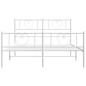 vidaXL Giroletto con Testiera e Pediera Metallo Bianco 120x200 cm vidaXL Giroletto con Testiera e Pediera Metallo Bianco 120x200 cm