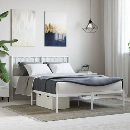 vidaXL Giroletto con Testiera Metallo Bianco 120x190 cm