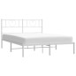 vidaXL Giroletto con Testiera Metallo Bianco 120x190 cm vidaXL Giroletto con Testiera Metallo Bianco 120x190 cm