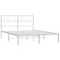 vidaXL Giroletto con Testiera Metallo Bianco 120x190 cm vidaXL Giroletto con Testiera Metallo Bianco 120x190 cm