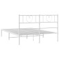 vidaXL Giroletto con Testiera Metallo Bianco 120x190 cm vidaXL Giroletto con Testiera Metallo Bianco 120x190 cm