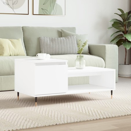 vidaXL Tavolino da Salotto Bianco 100x50x45 cm in Legno Multistrato