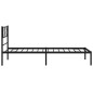 vidaXL Giroletto con Testiera in Metallo Nero 100x190 cm