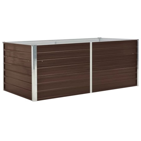vidaXL Letto di Coltura Rialzato 160x80x45cm Acciaio Zincato Marrone