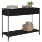 vidaXL Tavolino Consolle Nero 100x34,5x75 cm in Legno Multistrato vidaXL Tavolino Consolle Nero 100x34,5x75 cm in Legno Multistrato
