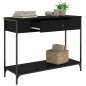 vidaXL Tavolino Consolle Nero 100x34,5x75 cm in Legno Multistrato vidaXL Tavolino Consolle Nero 100x34,5x75 cm in Legno Multistrato
