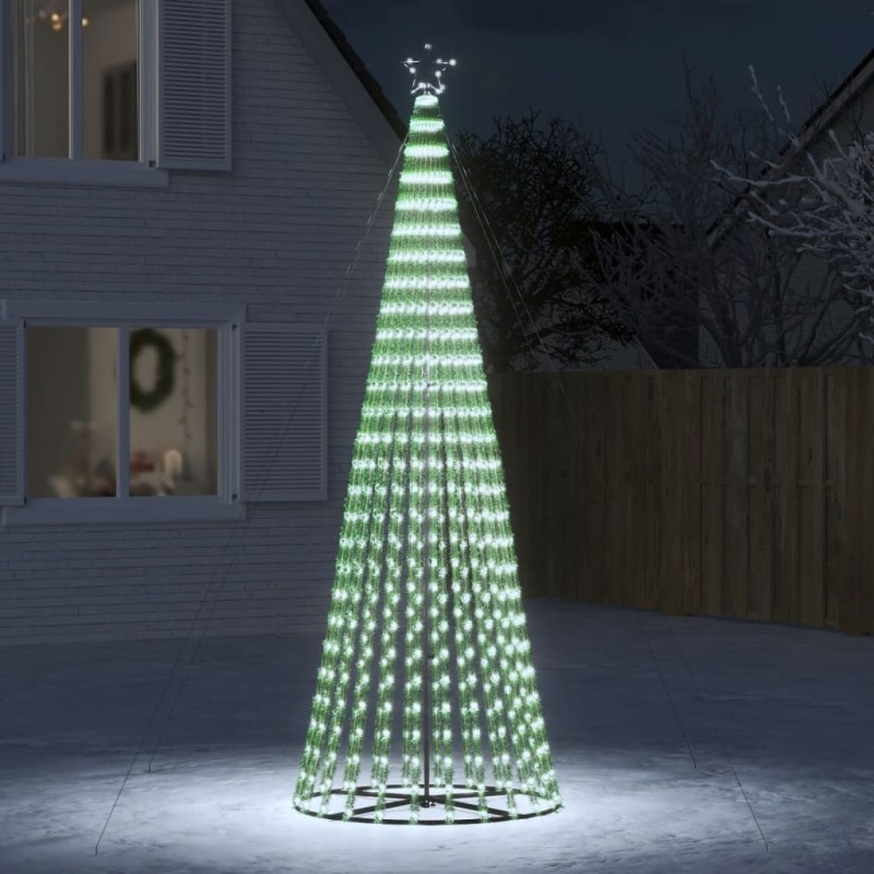 vidaXL Illuminazione Albero Natale a Cono 688LED Bianco Freddo 300cm vidaXL Illuminazione Albero Natale a Cono 688LED Bianco Freddo 300cm