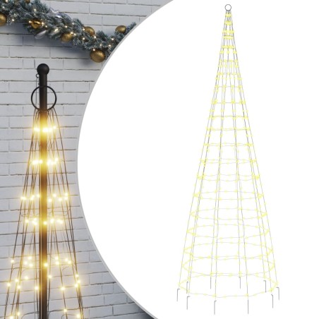 vidaXL Luce Albero di Natale su Pennone 550LED Bianco Caldo 300cm