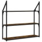 vidaXL Scaffale Parete 3 Ripiani Rovere Fumo 80x21x78,5 cm Multistrato vidaXL Scaffale Parete 3 Ripiani Rovere Fumo 80x21x78,5 cm Multistrato
