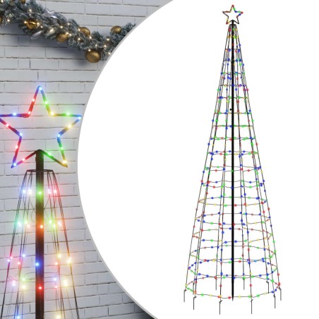 vidaXL Illuminazione Albero di Natale Picchetti 570LED Colorato 300cm
