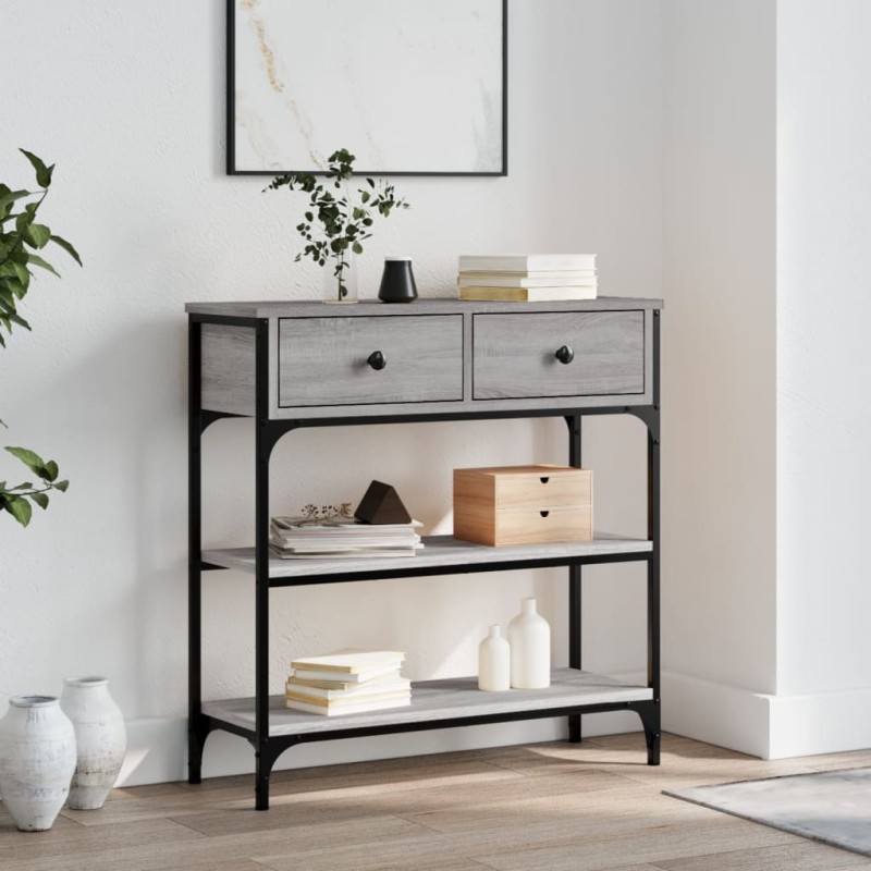 vidaXL Tavolino Consolle Grigio Sonoma 72,5x25x75 cm Legno Multistrato vidaXL Tavolino Consolle Grigio Sonoma 72,5x25x75 cm Legno Multistrato