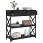 vidaXL Tavolino Consolle Nero 75x28x75 cm in Legno Multistrato vidaXL Tavolino Consolle Nero 75x28x75 cm in Legno Multistrato