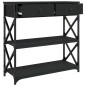 vidaXL Tavolino Consolle Nero 75x28x75 cm in Legno Multistrato vidaXL Tavolino Consolle Nero 75x28x75 cm in Legno Multistrato