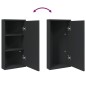 vidaXL Armadietto Angolare con Specchio da Bagno Nero 30x24x60 cm