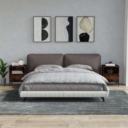 Comodini 2pz Rovere Fumo 40x35x50 cm