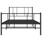 vidaXL Giroletto con Testiera e Pediera Metallo Nero 90x200 cm vidaXL Giroletto con Testiera e Pediera Metallo Nero 90x200 cm