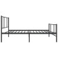 vidaXL Giroletto con Testiera e Pediera Metallo Nero 90x200 cm vidaXL Giroletto con Testiera e Pediera Metallo Nero 90x200 cm