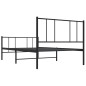 vidaXL Giroletto con Testiera e Pediera Metallo Nero 90x200 cm vidaXL Giroletto con Testiera e Pediera Metallo Nero 90x200 cm