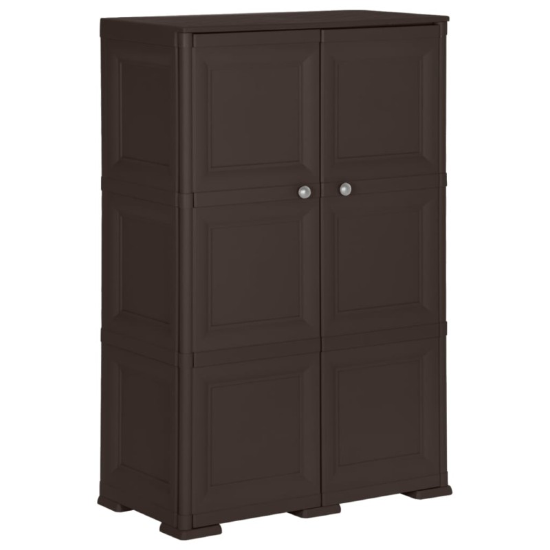 Armadietto in Plastica 79x43x125 cm Effetto Legno Marrone Armadietto in Plastica 79x43x125 cm Effetto Legno Marrone