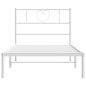vidaXL Giroletto con Testiera Metallo Bianco 100x190 cm vidaXL Giroletto con Testiera Metallo Bianco 100x190 cm