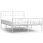 vidaXL Giroletto con Testiera e Pediera Metallo Bianco 120x190 cm vidaXL Giroletto con Testiera e Pediera Metallo Bianco 120x190 cm