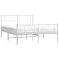 vidaXL Giroletto con Testiera e Pediera Metallo Bianco 120x190 cm vidaXL Giroletto con Testiera e Pediera Metallo Bianco 120x190 cm