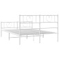 vidaXL Giroletto con Testiera e Pediera Metallo Bianco 120x190 cm vidaXL Giroletto con Testiera e Pediera Metallo Bianco 120x190 cm