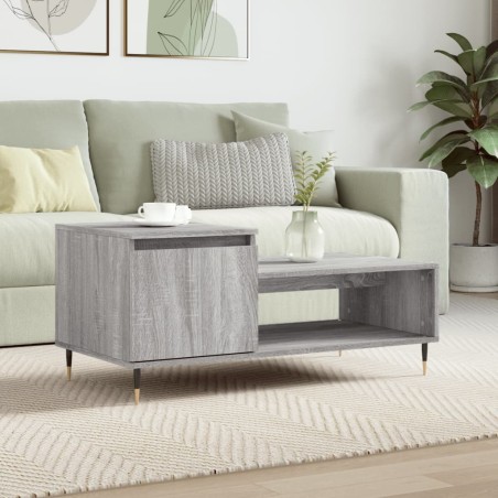 vidaXL Tavolino da Salotto grigio sonoma 100x50x45cm Legno Multistrato