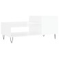 vidaXL Tavolino da Salotto Bianco Lucido 100x50x45cm Legno Multistrato
