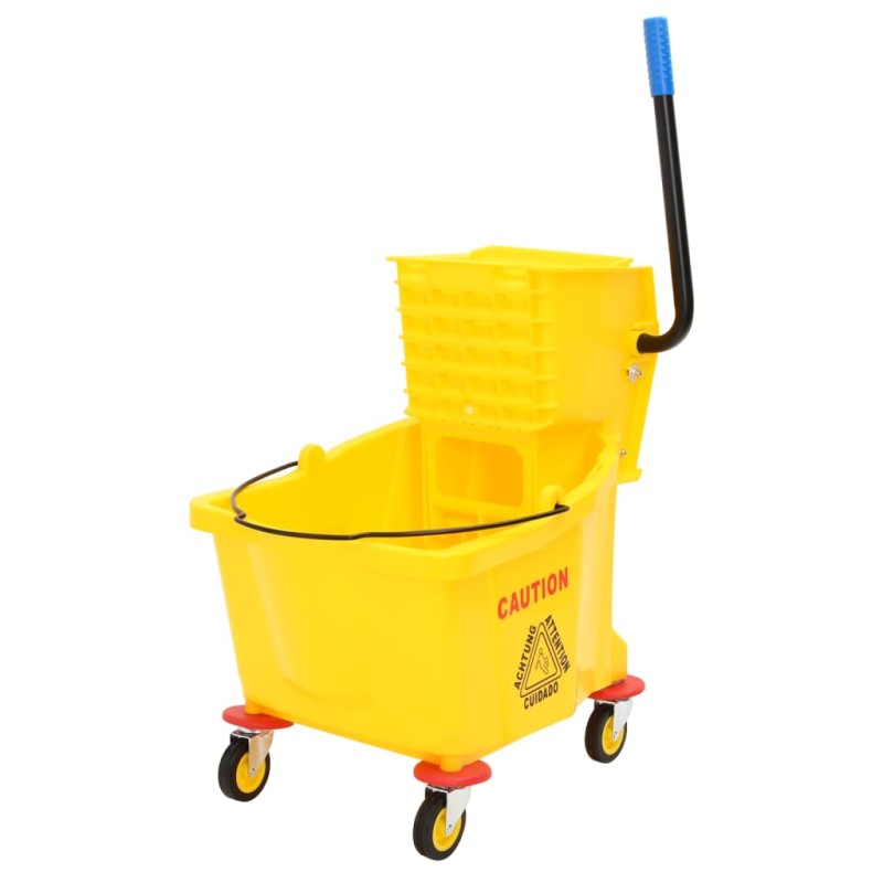 vidaXL Secchio Mocio con Strizzatoio e Ruote Giallo 36 L Polipropilene vidaXL Secchio Mocio con Strizzatoio e Ruote Giallo 36 L Polipropilene