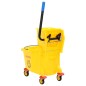 vidaXL Secchio Mocio con Strizzatoio e Ruote Giallo 36 L Polipropilene vidaXL Secchio Mocio con Strizzatoio e Ruote Giallo 36 L Polipropilene