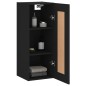 vidaXL Mobile a Parete Nero 34,5x34x90 cm in Legno Multistrato vidaXL Mobile a Parete Nero 34,5x34x90 cm in Legno Multistrato
