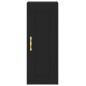 vidaXL Mobile a Parete Nero 34,5x34x90 cm in Legno Multistrato vidaXL Mobile a Parete Nero 34,5x34x90 cm in Legno Multistrato