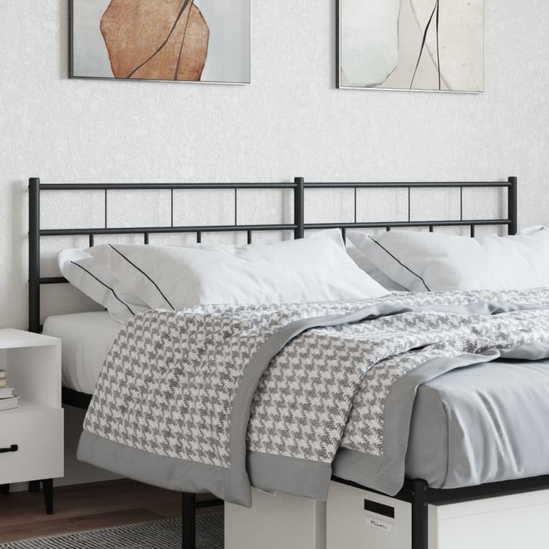 vidaXL Testiera in Metallo Nero 193 cm