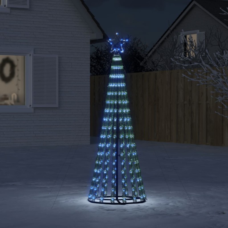 vidaXL Illuminazione Albero di Natale a Cono 275LED Blu 180cm vidaXL Illuminazione Albero di Natale a Cono 275LED Blu 180cm