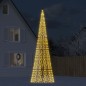 vidaXL Luce Albero di Natale su Pennone 1534LED Bianco Caldo 500cm vidaXL Luce Albero di Natale su Pennone 1534LED Bianco Caldo 500cm
