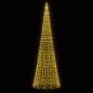 vidaXL Luce Albero di Natale su Pennone 1534LED Bianco Caldo 500cm vidaXL Luce Albero di Natale su Pennone 1534LED Bianco Caldo 500cm